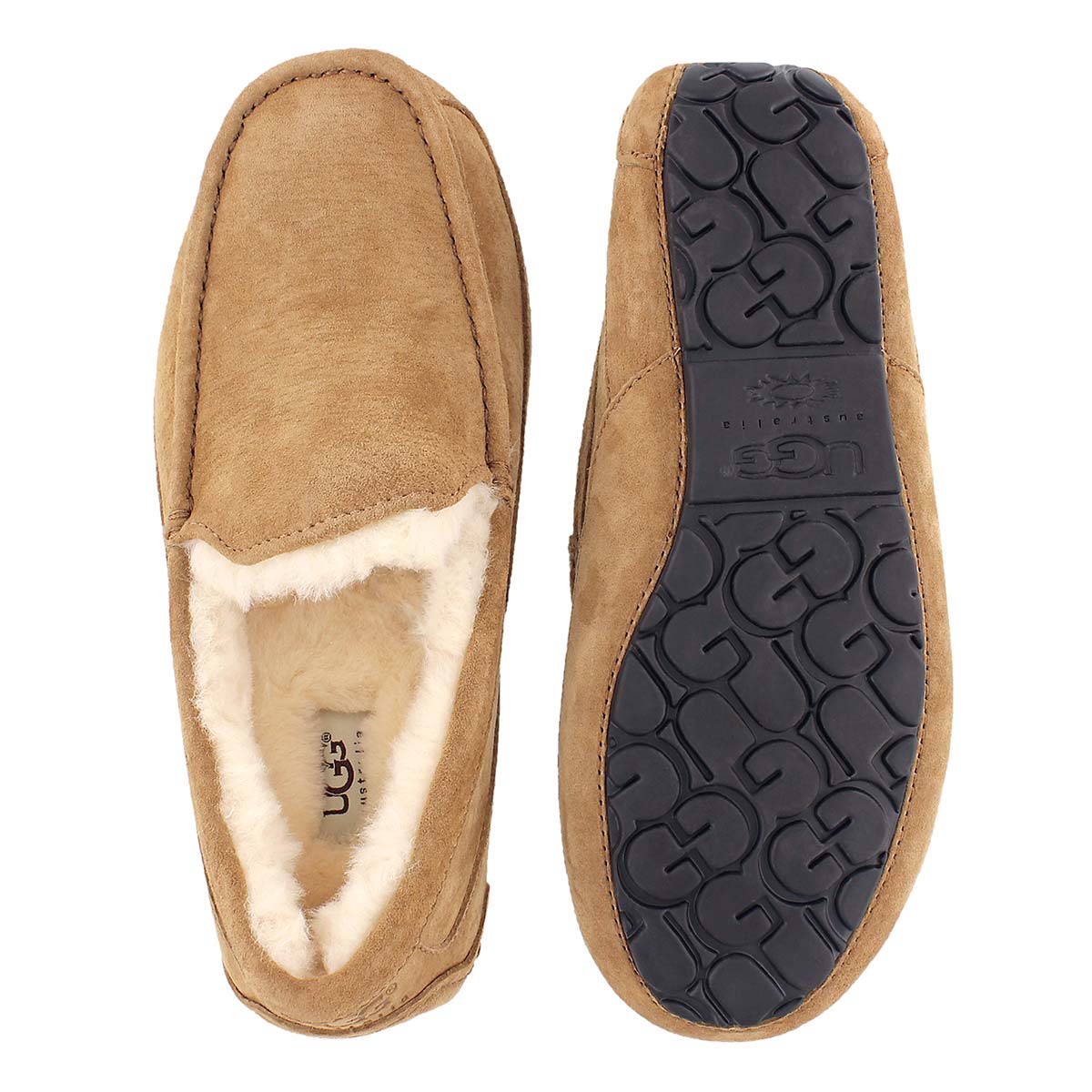 Mns Ascot chestnut sheepskin moccasin