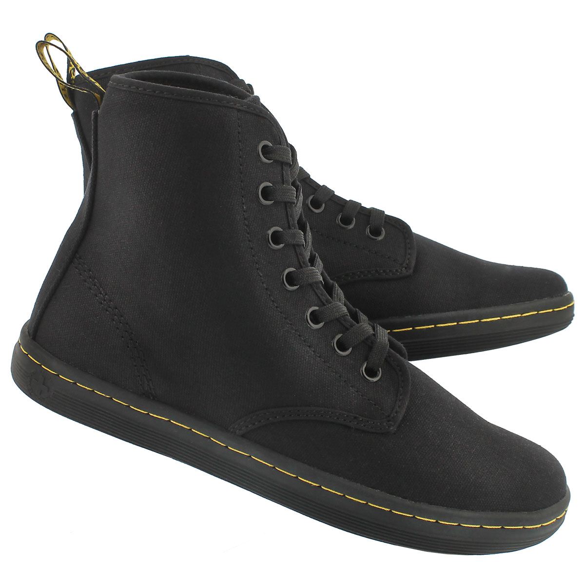 Lds Shoreditch black canvas low boot