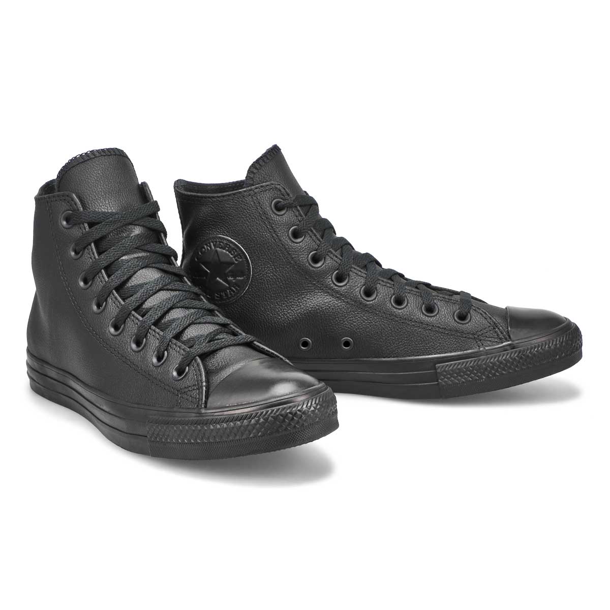 Mns CT All Star Leather blk mono hi top