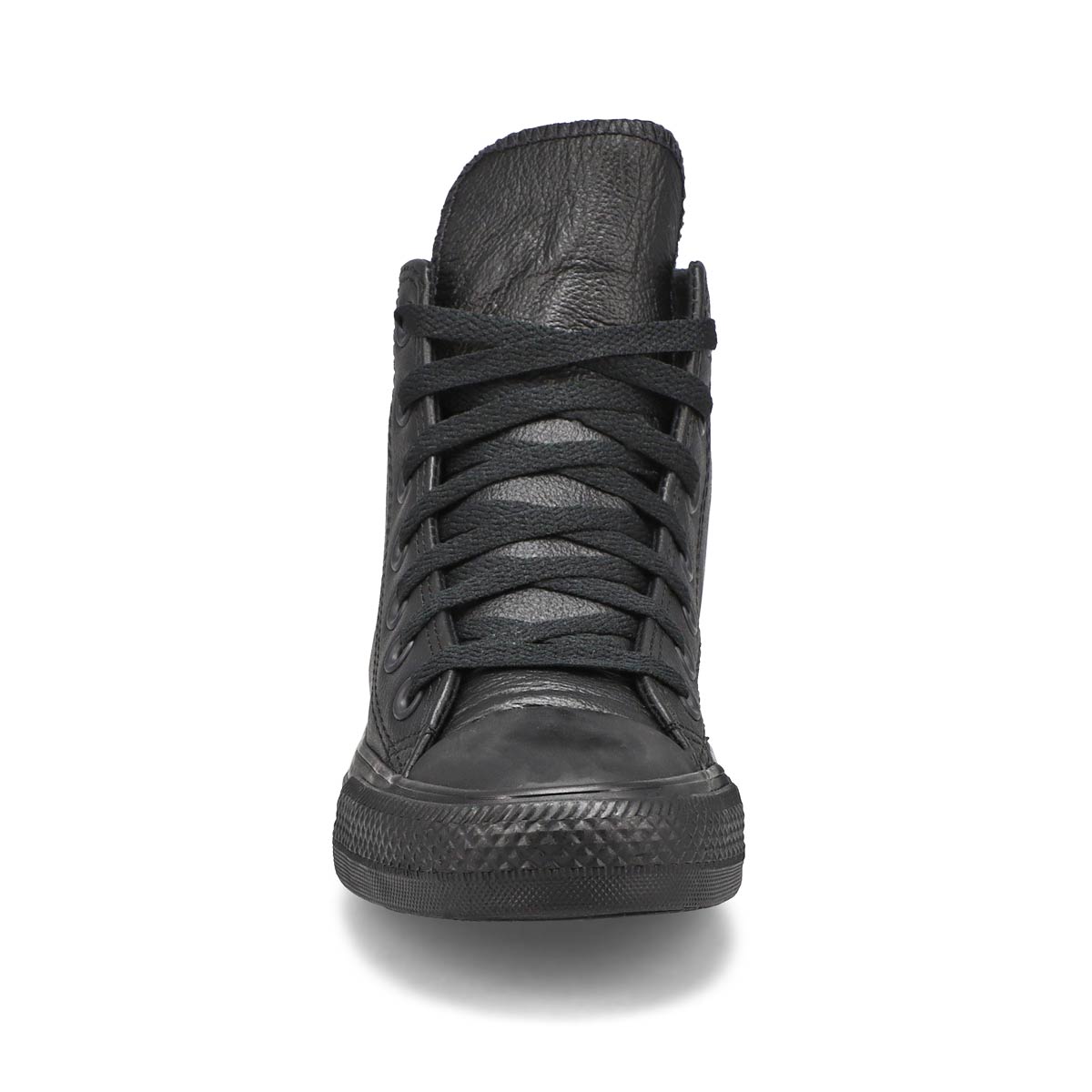 Lds CT All Star Leather blk mono hi top
