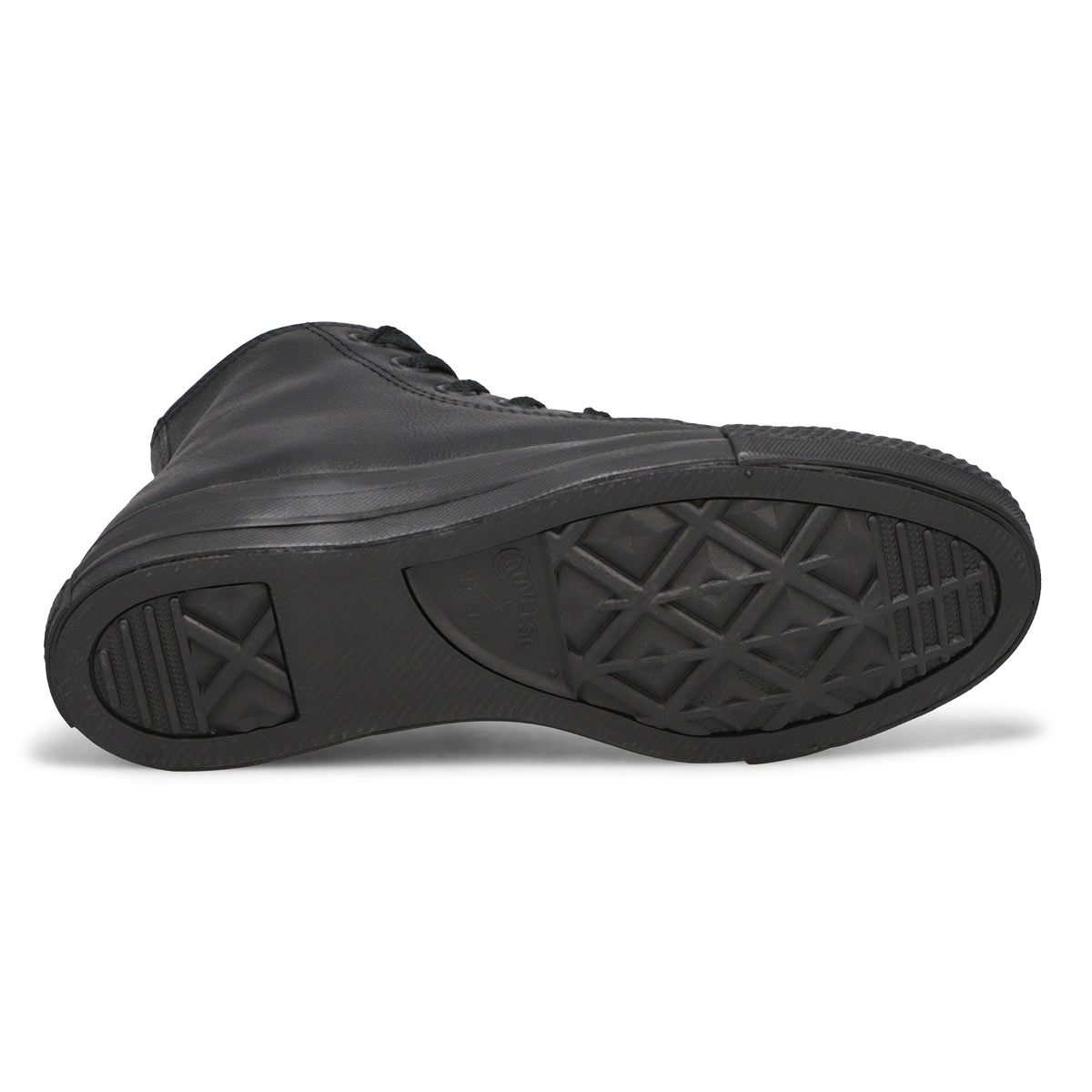 Lds CT All Star Leather blk mono hi top