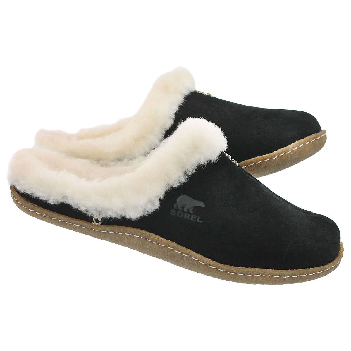 Lds Nakiska Slide black suede slipper