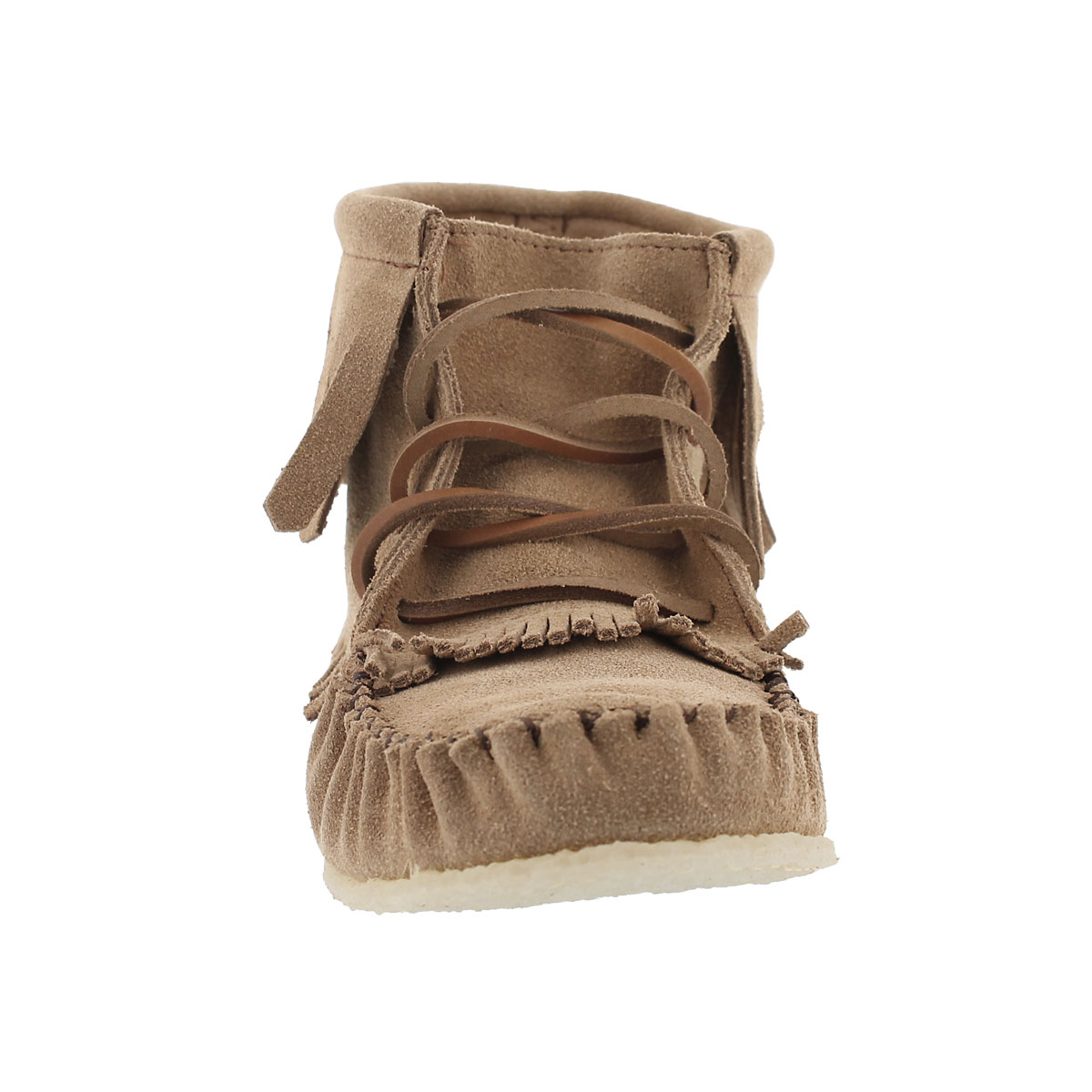 Lds mocha fringe booti moc w/memory foam