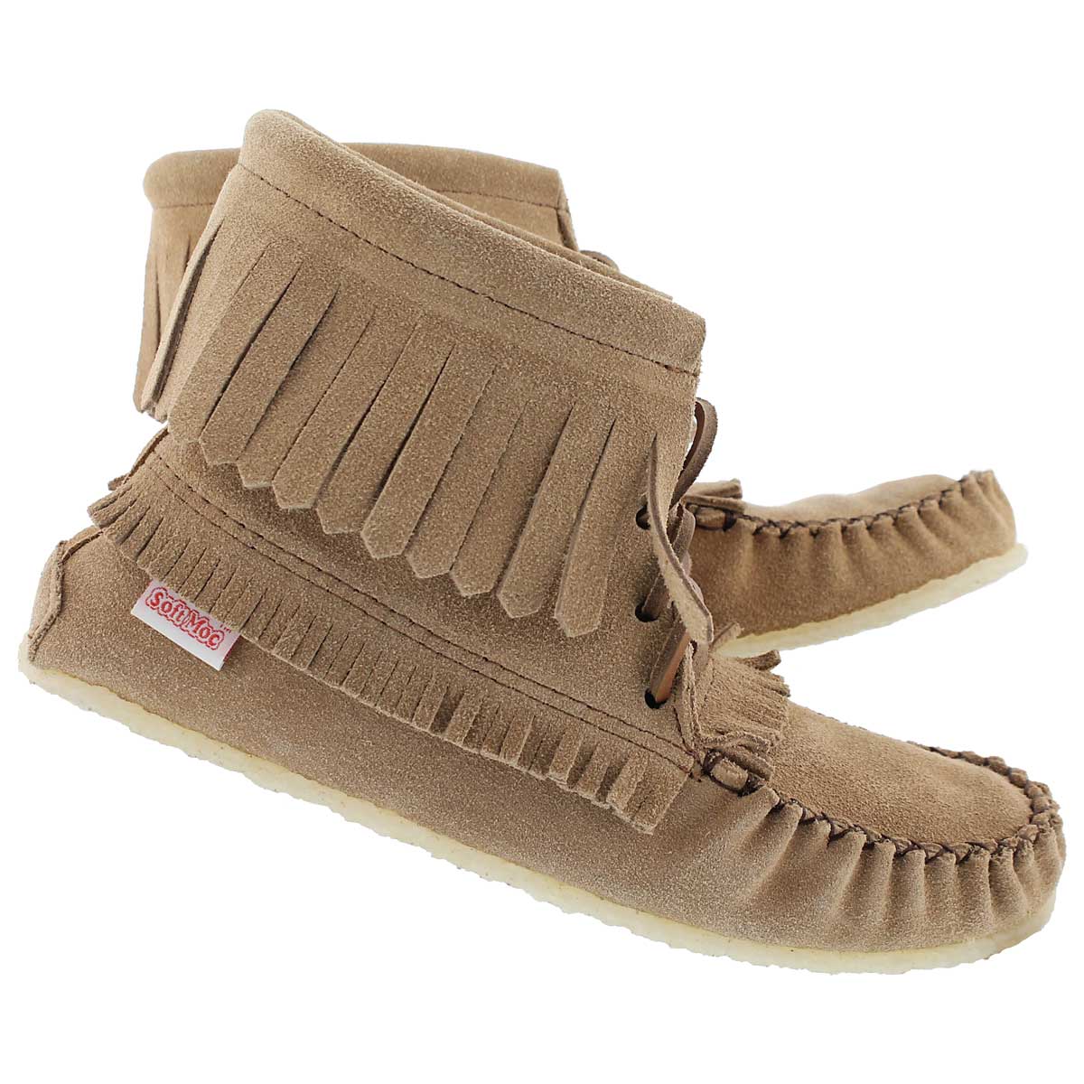 Lds mocha fringe booti moc w/memory foam