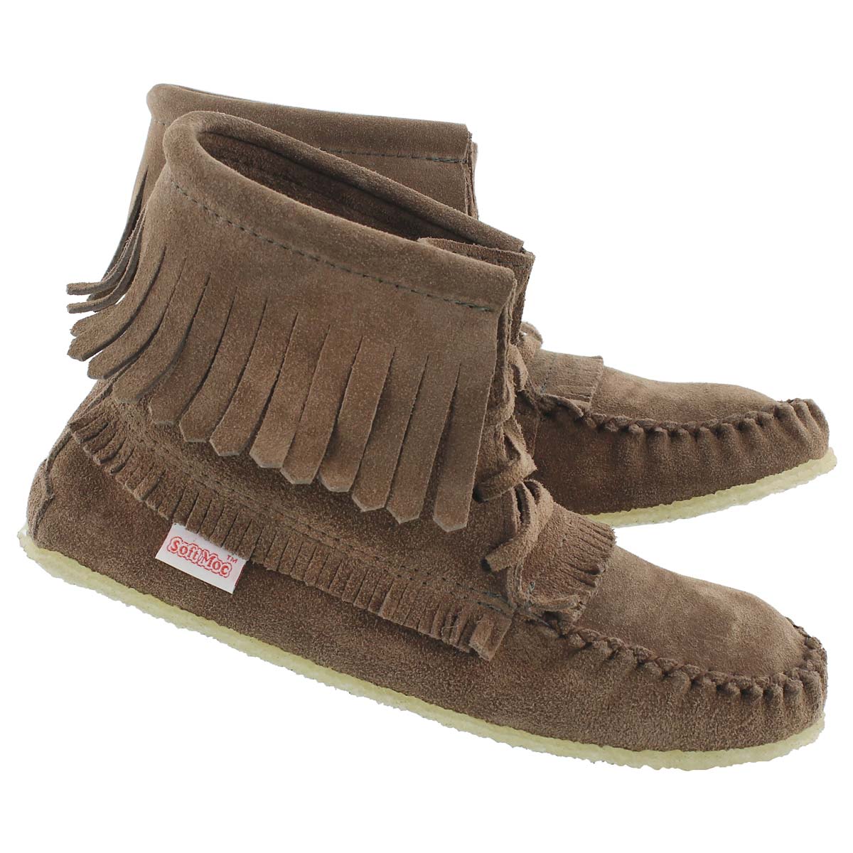 Lds tob fringe bootie moc w/memory foam