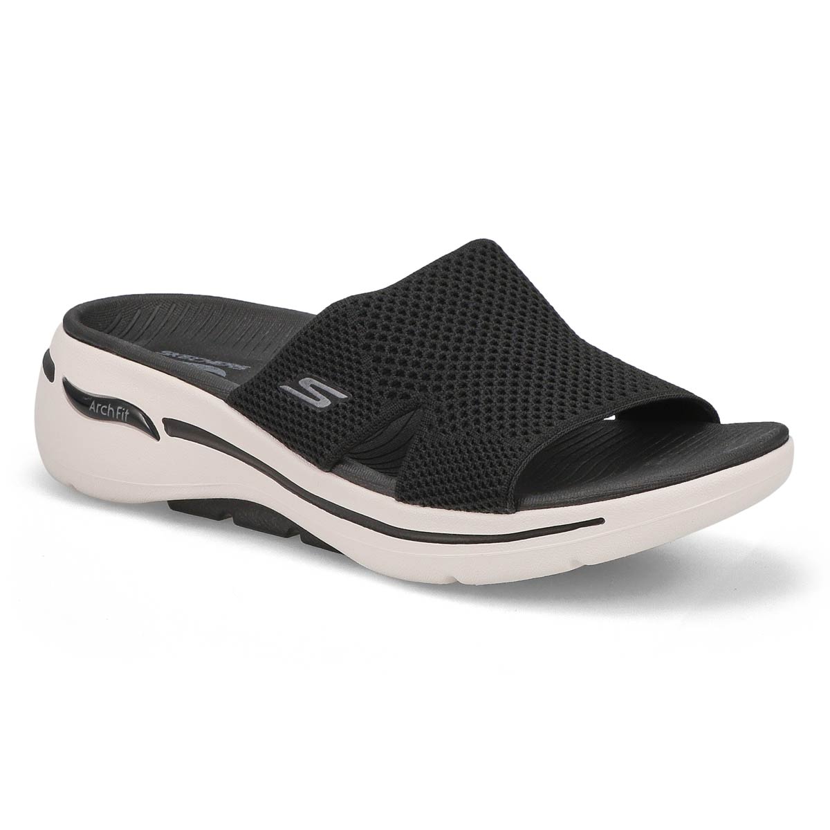 Skechers Lds Go Walk Arch Fit Slide Sandal-Bl | SoftMoc.com