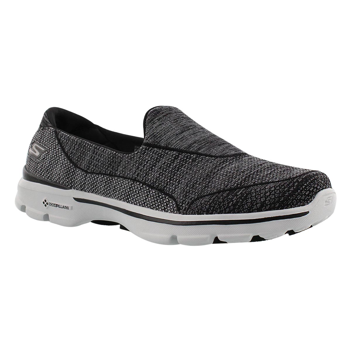 Women's GOwalk 3 SUPER SOCK blk/gry walking shoes