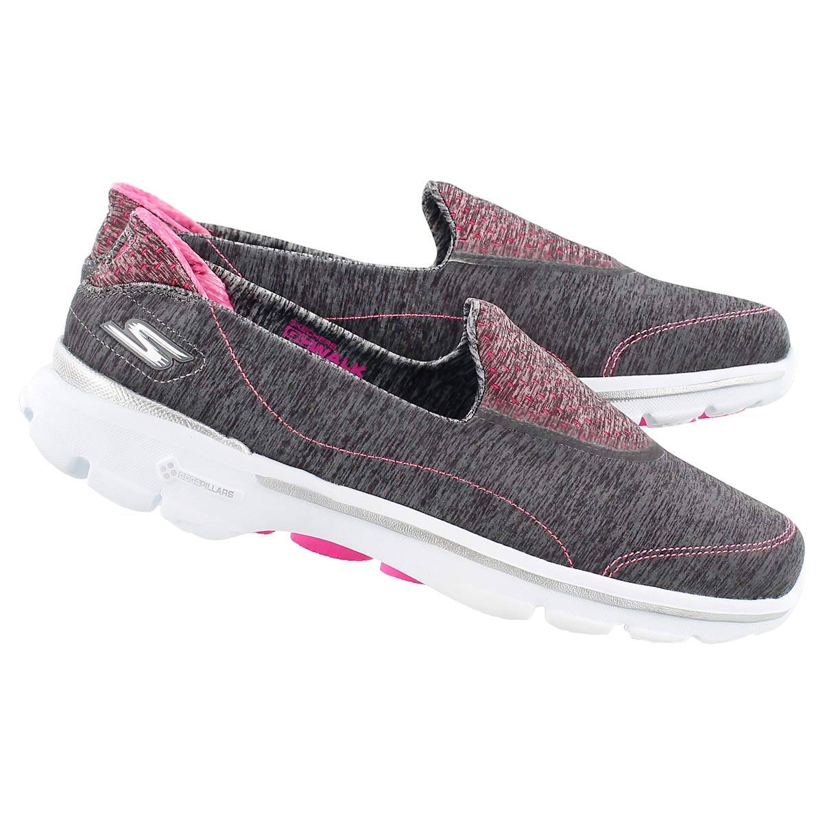 Lds GOwalk 3 Elevate gry slipon shoe