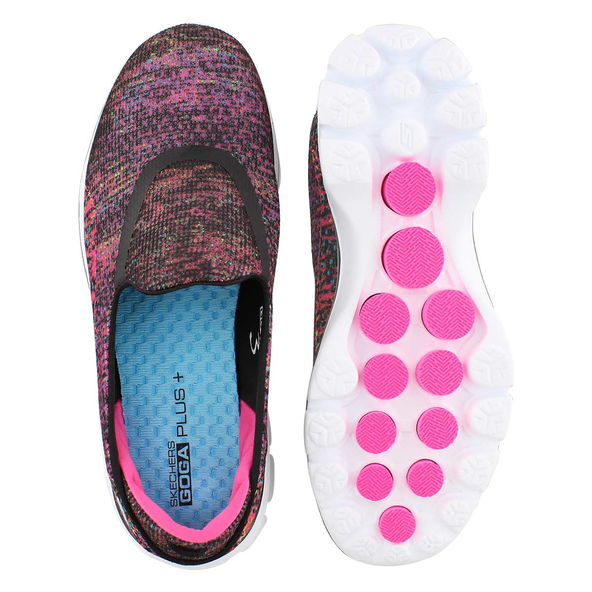 Lds GOwalk 3 Glisten blk slipon walking