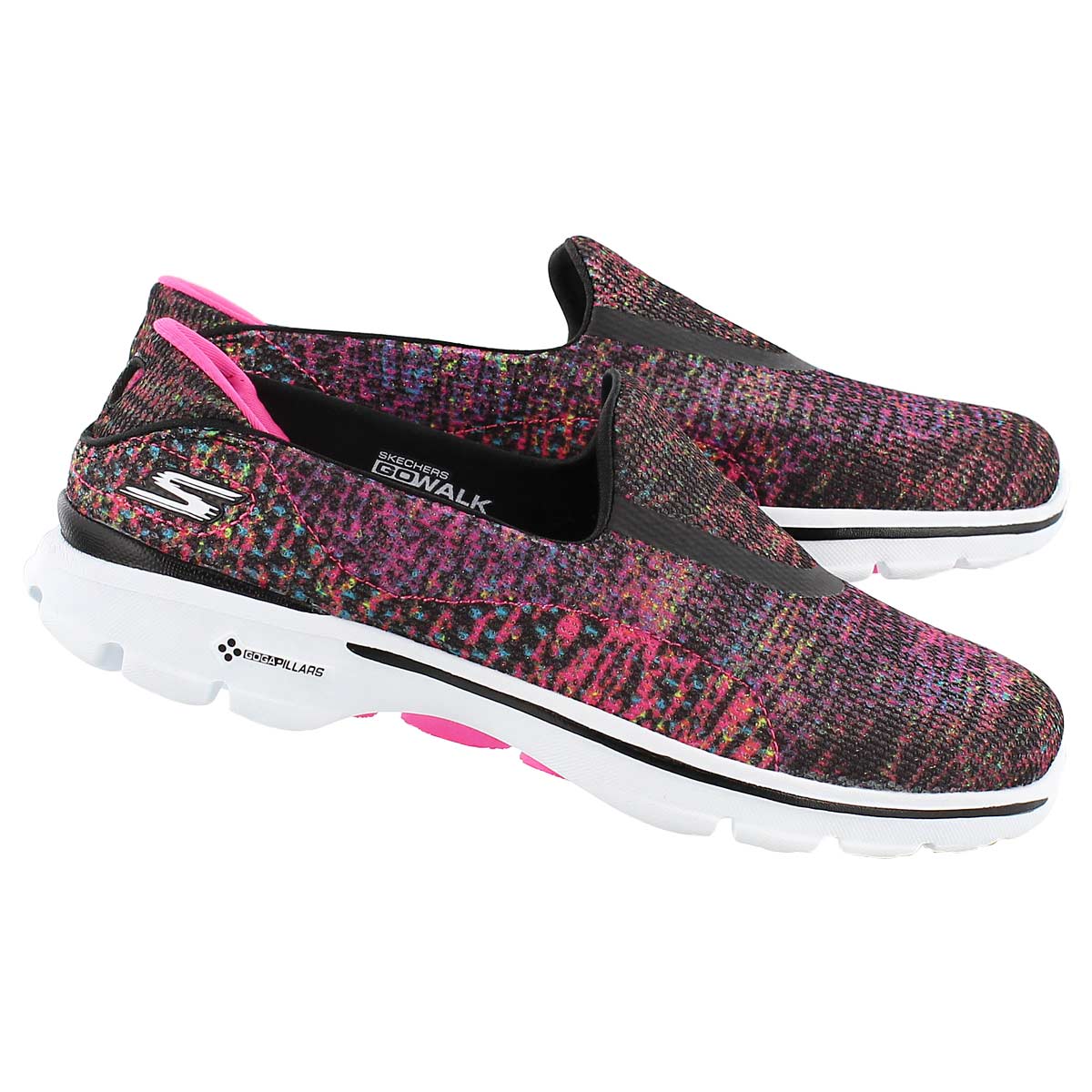 Lds GOwalk 3 Glisten blk slipon walking