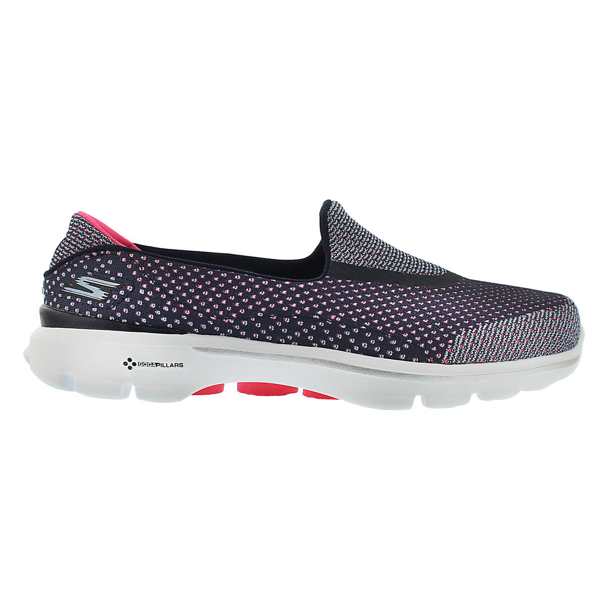 Lds GOwalk 3 nvy/pnk slip on sneaker