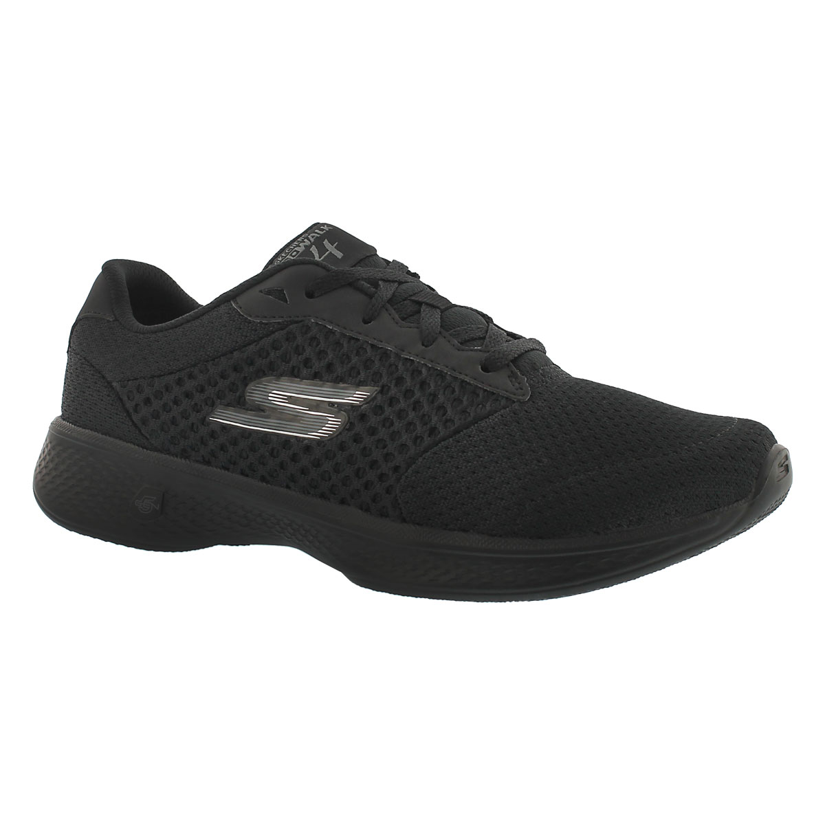 Lds GO Walk 4 blk lace up walking shoe