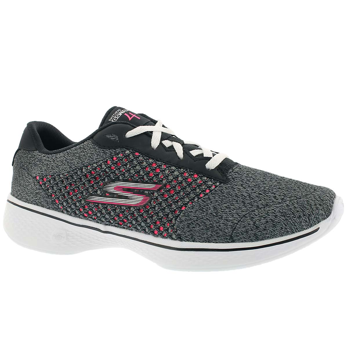 Women's GOwalk 4 EXCEED black/pink lace up shoes