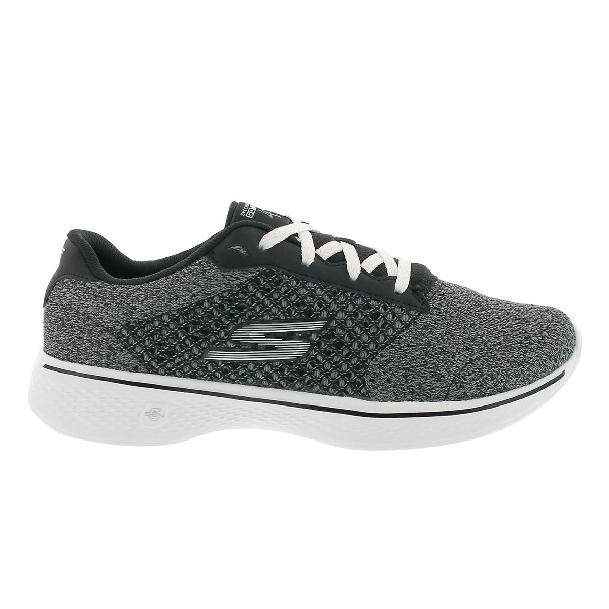 Lds GO Walk 4 Exceed bk/wt lace up shoe