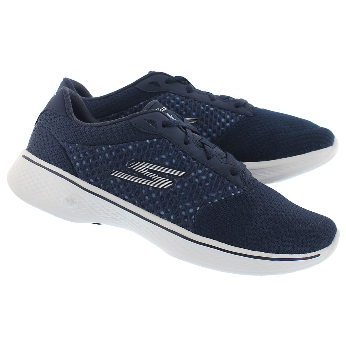 Lds GO Walk 4 nvy lace up walking shoe
