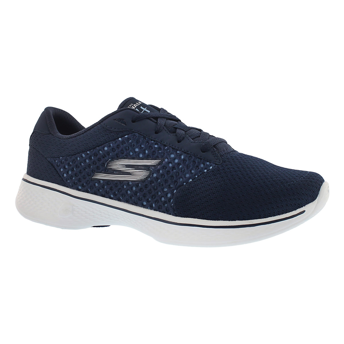 Lds GO Walk 4 nvy lace up walking shoe
