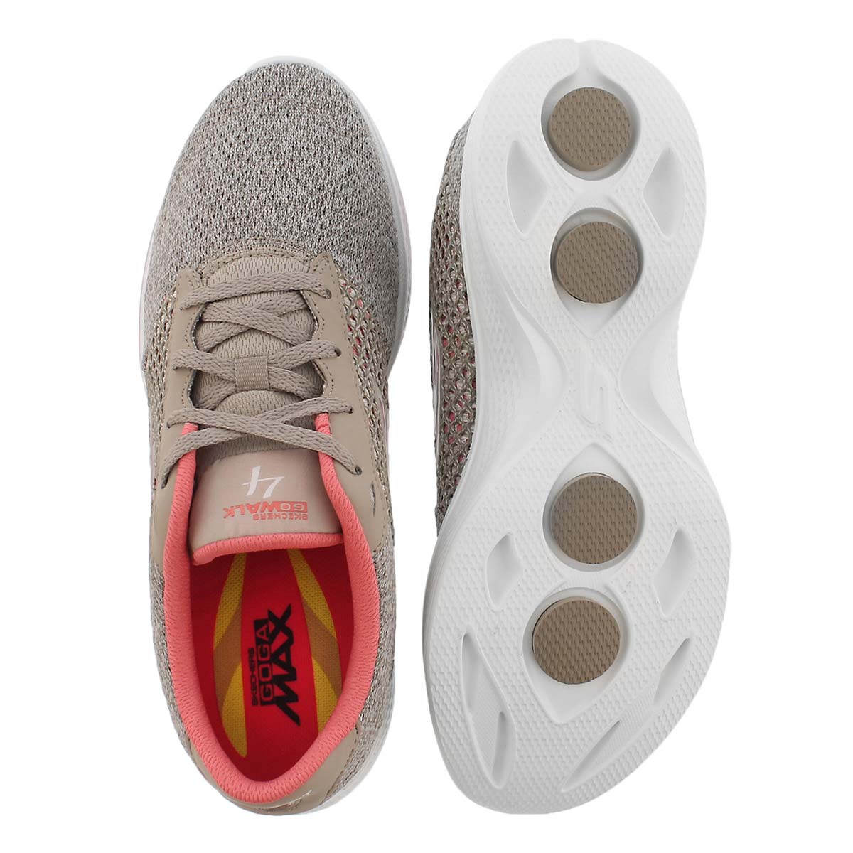 Lds GO Walk 4 Exceed tpe/pk lace up shoe