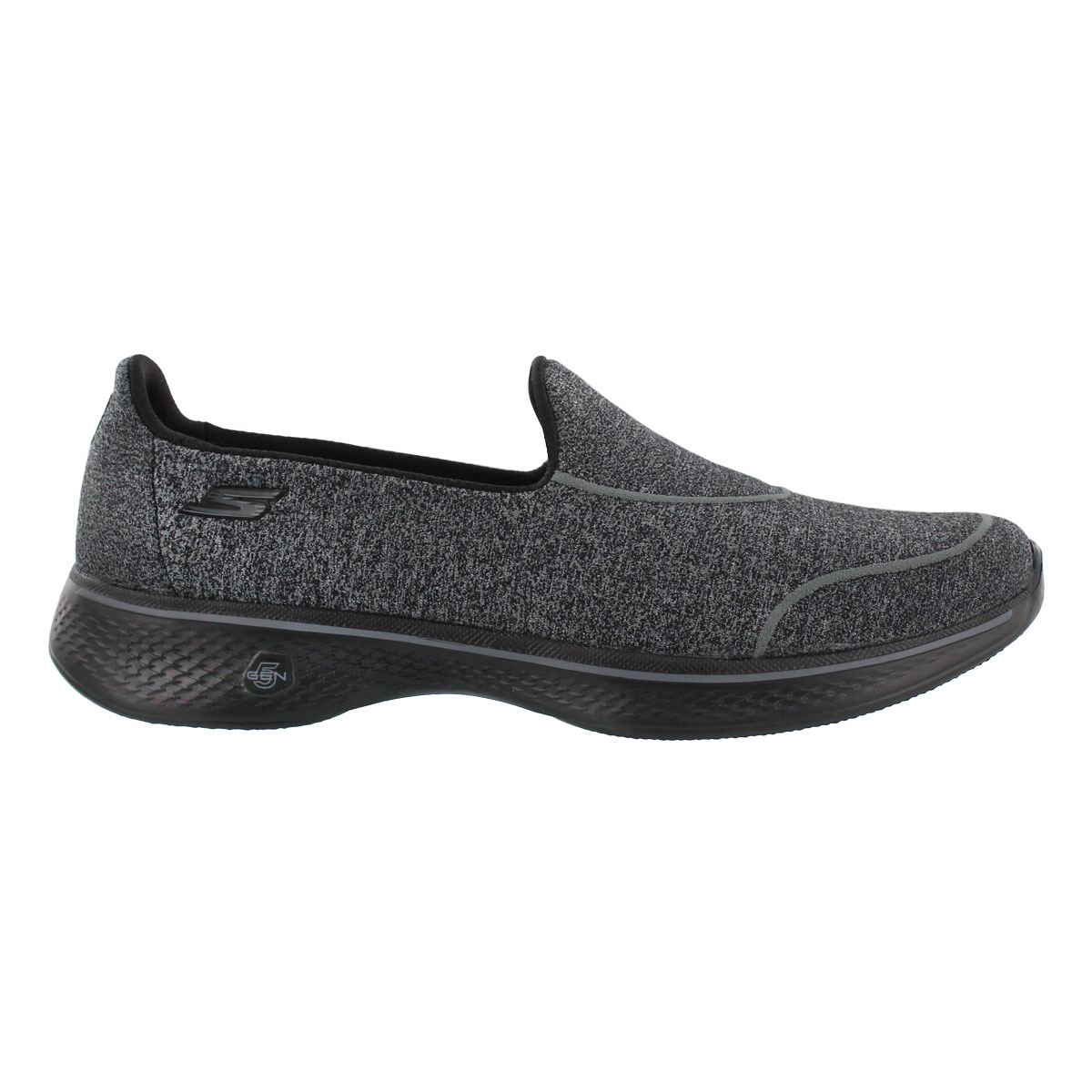 Lds GO Walk4 Super Sock blk slip on shoe