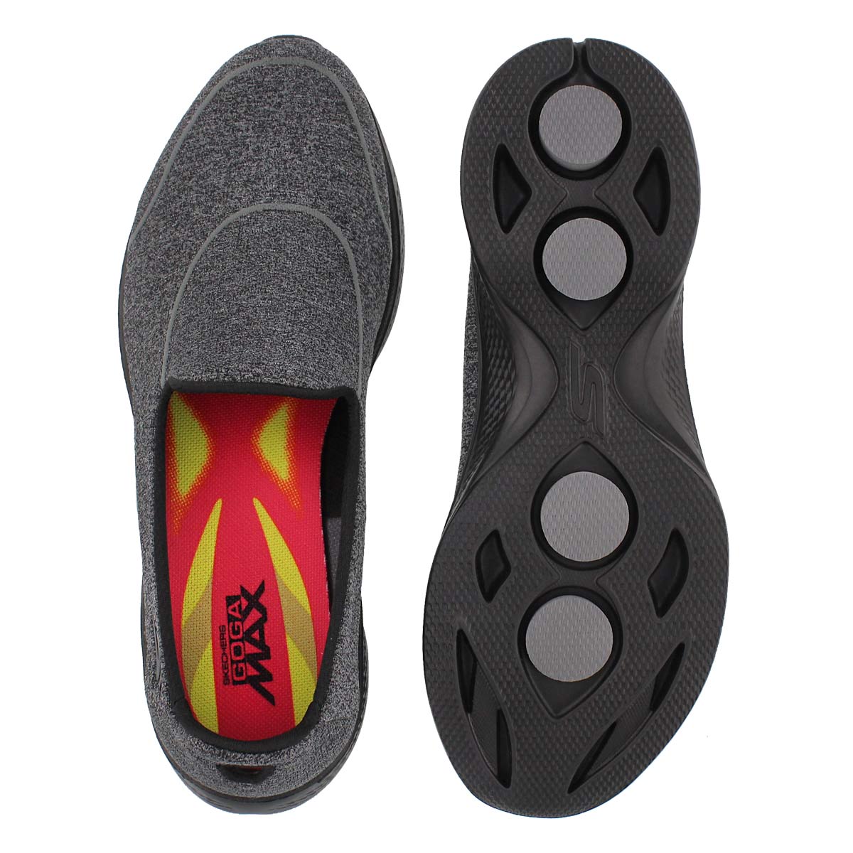 Lds GO Walk4 Super Sock blk slip on shoe