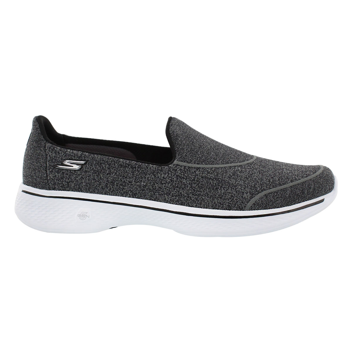 Lds GOWalk4 SuperSock bk/wt slip on shoe