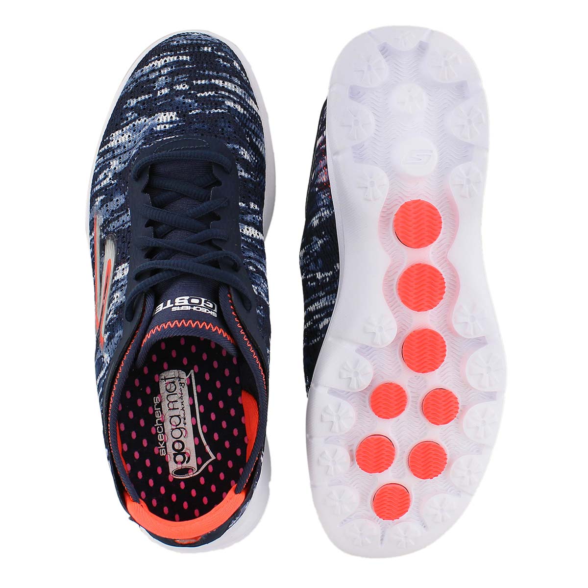 Lds GOstep nvy/coral laceup sneaker