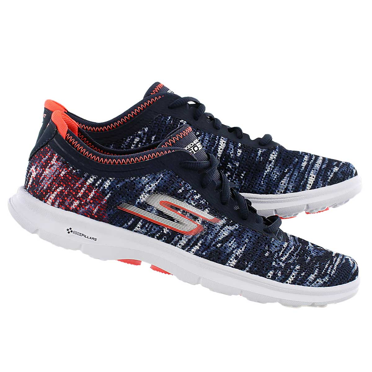 Lds GOstep nvy/coral laceup sneaker