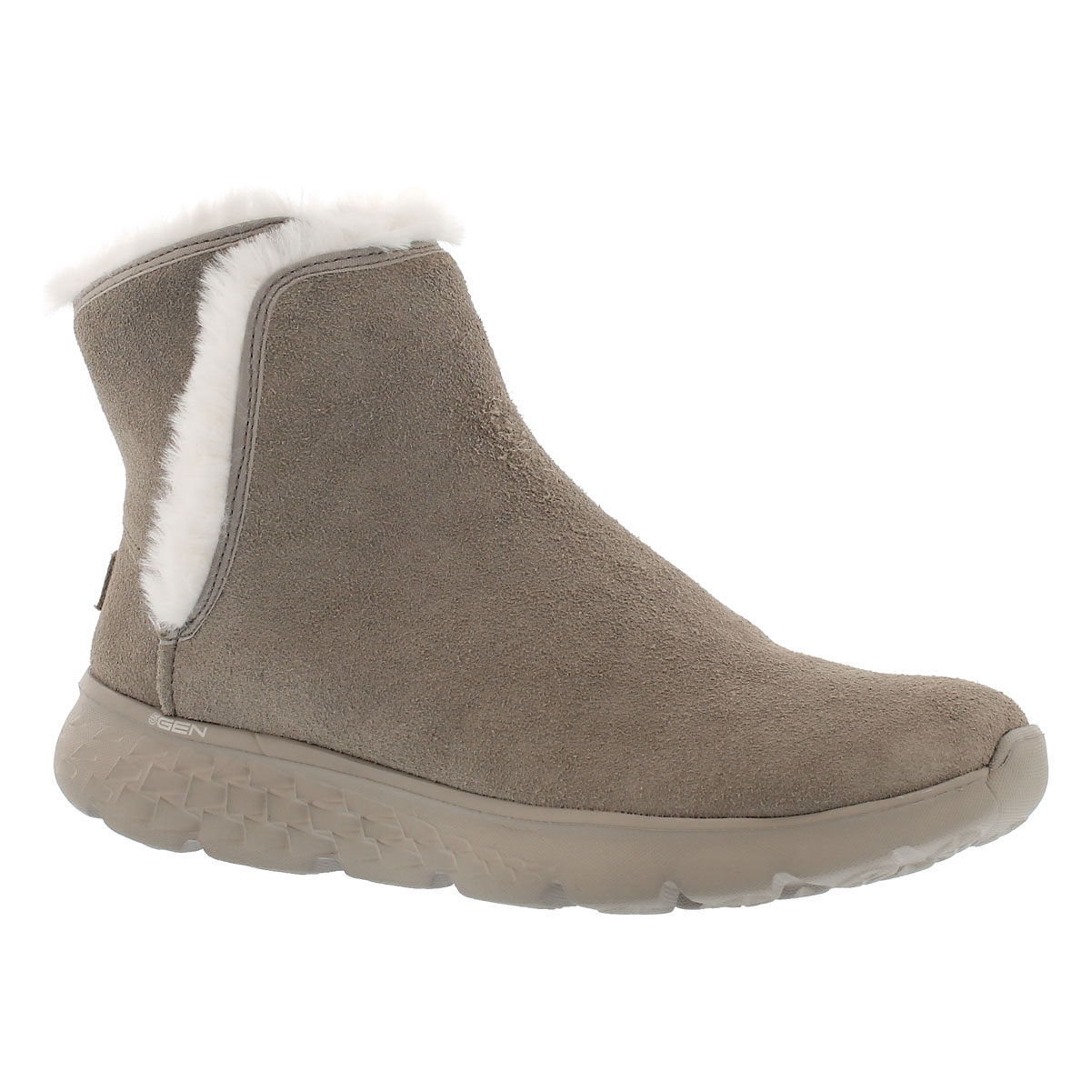 Lds 400 taupe pull on suede boot