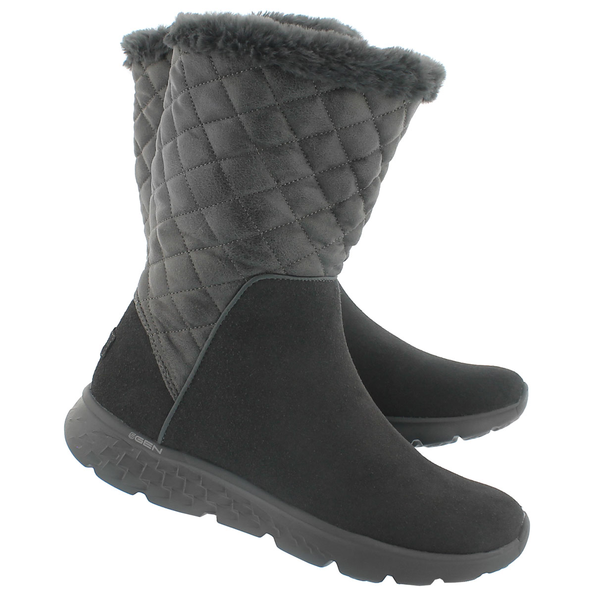 Botte mi-mollet 400 Snugly, anthrac, fem