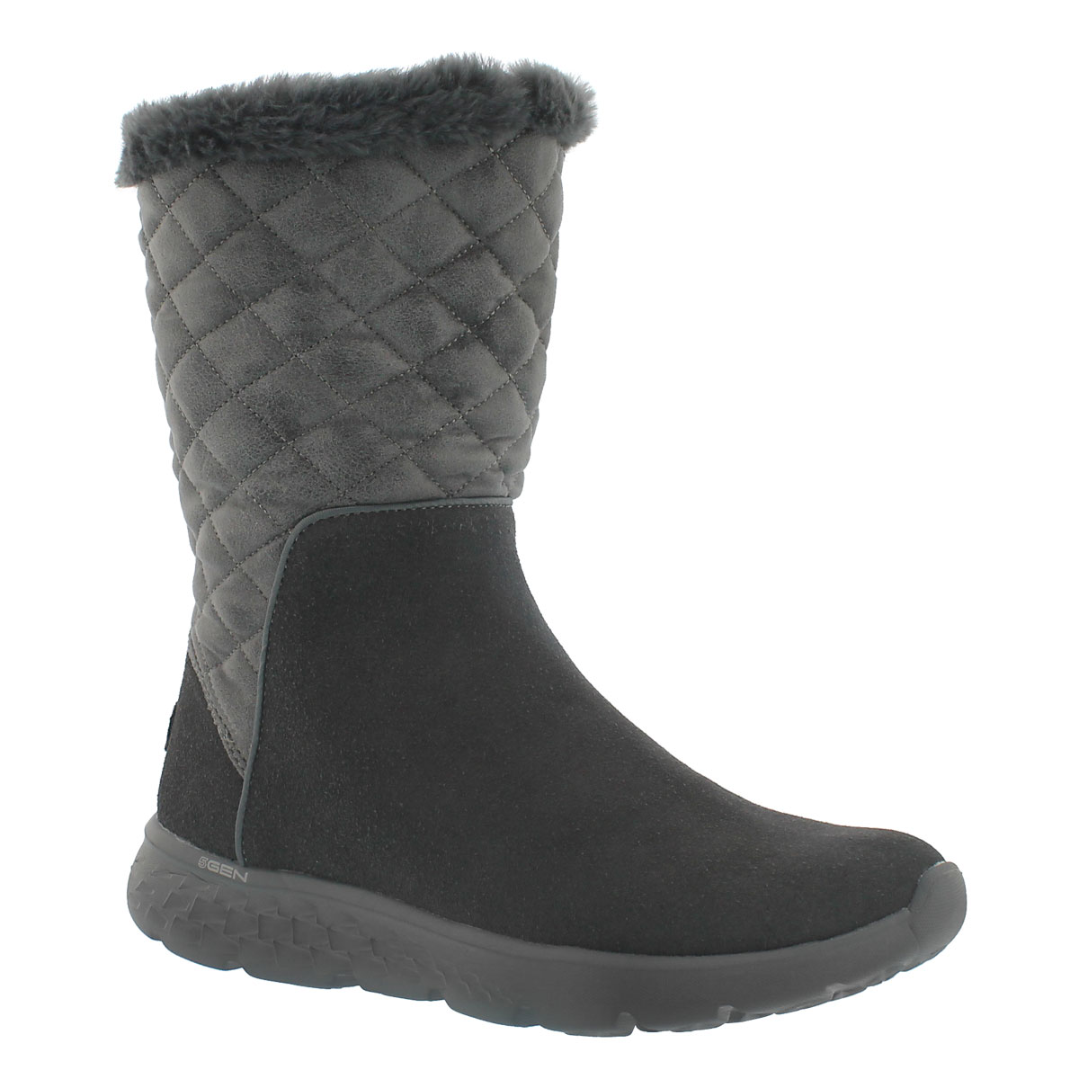 Botte mi-mollet 400 Snugly, anthrac, fem