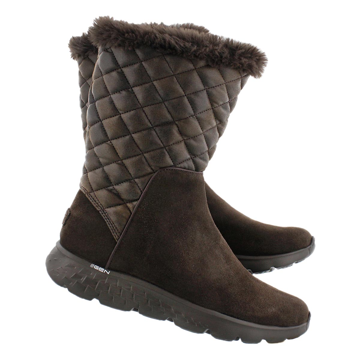Lds 400 Snugly choc quilted mid boot
