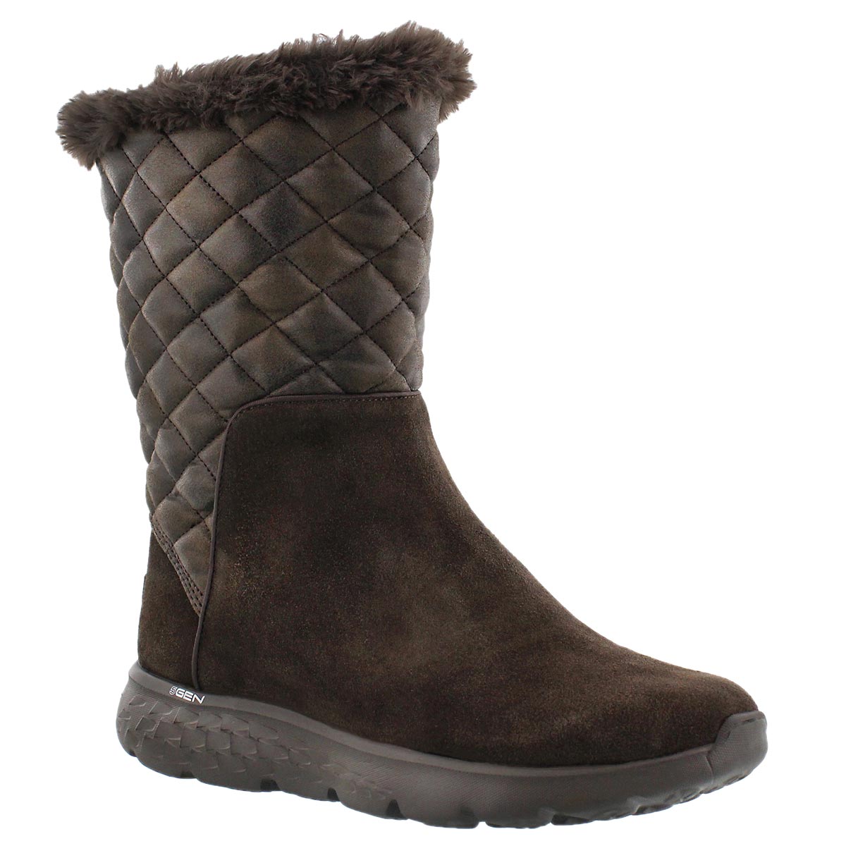 Lds 400 Snugly choc quilted mid boot