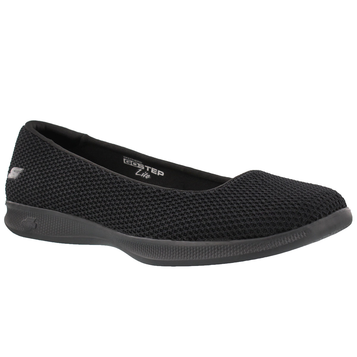 Lds GOstep Lite Adorbs blk knit flat