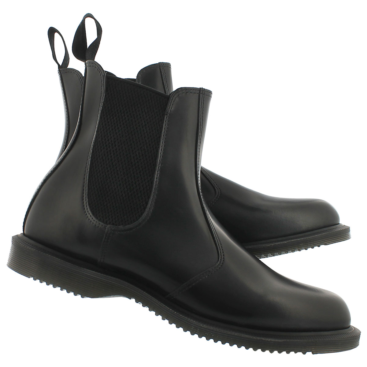 Lds Flora black pull on chelsea boot
