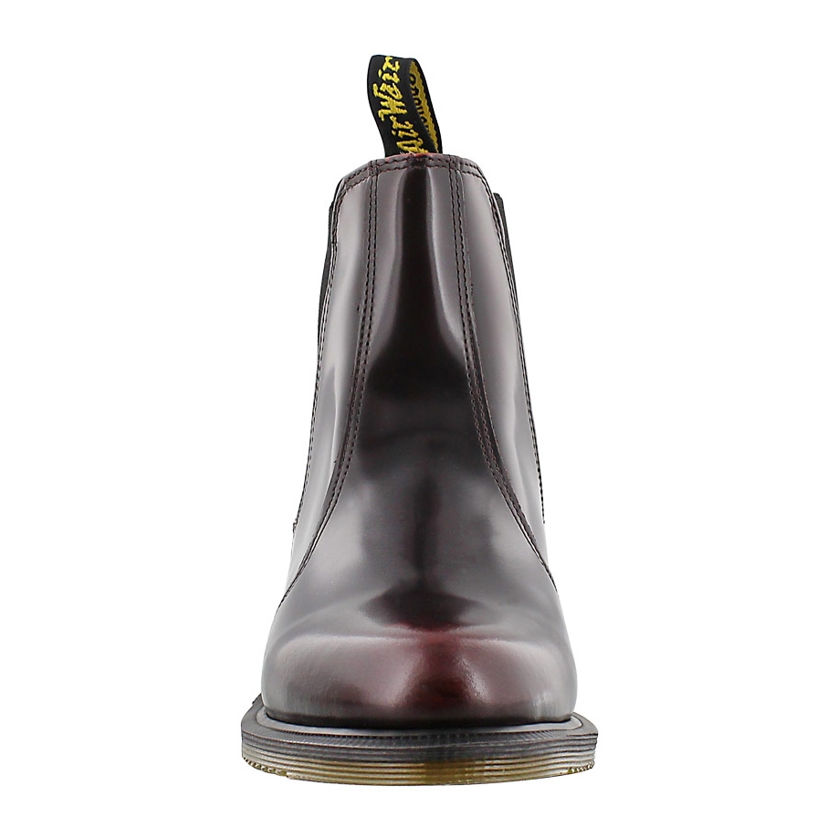 Lds Flora red pull on chelsea boot