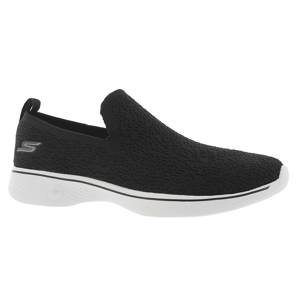 Lds GO Walk 4 blk/wht slip on shoe