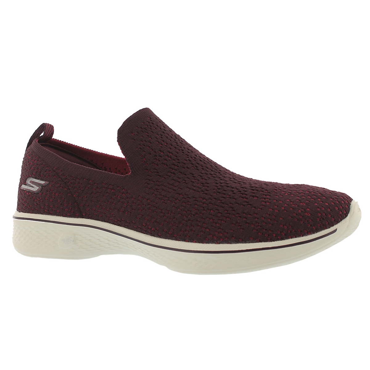 Lds GO Walk 4 burgundy slip on shoe