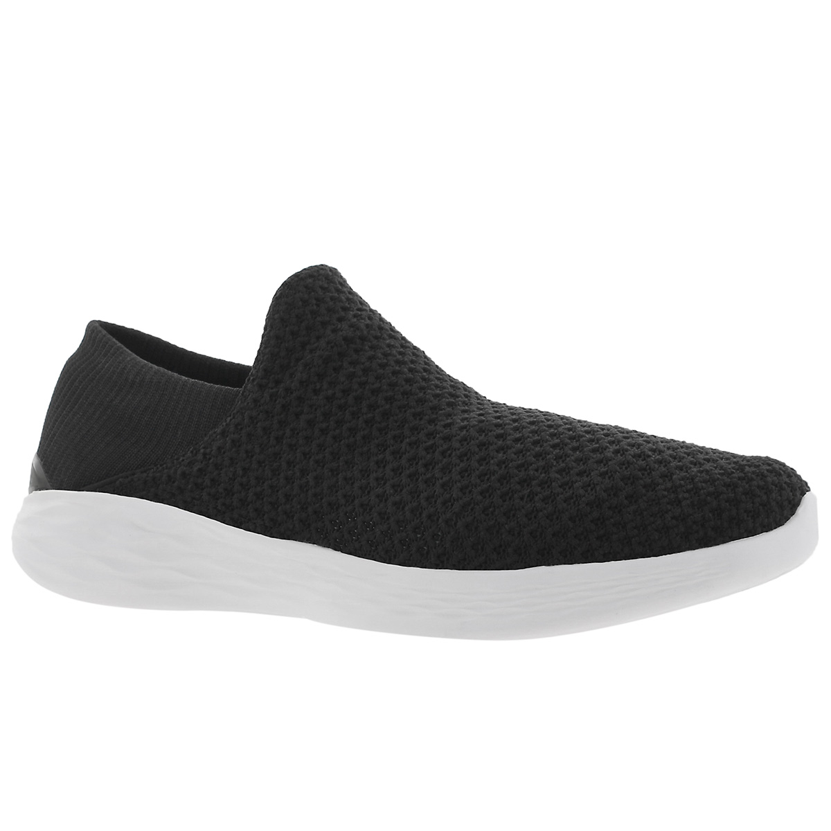 Lds You blk/wht slip on walking shoe