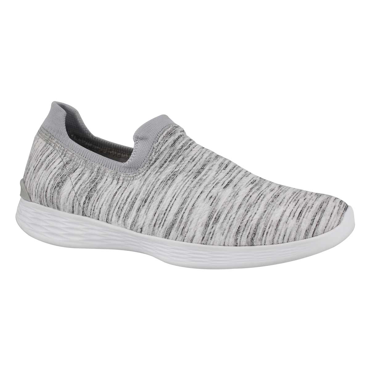 Lds You Define wht/gry slip on shoe