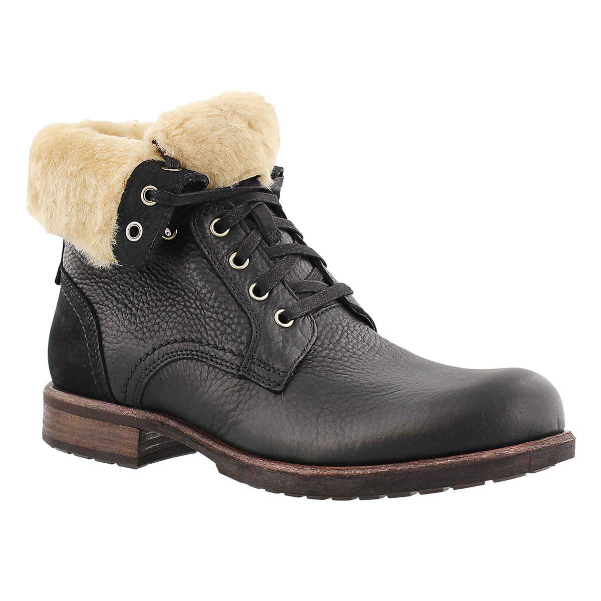 Mns Larus blk lthr casual fold down boot