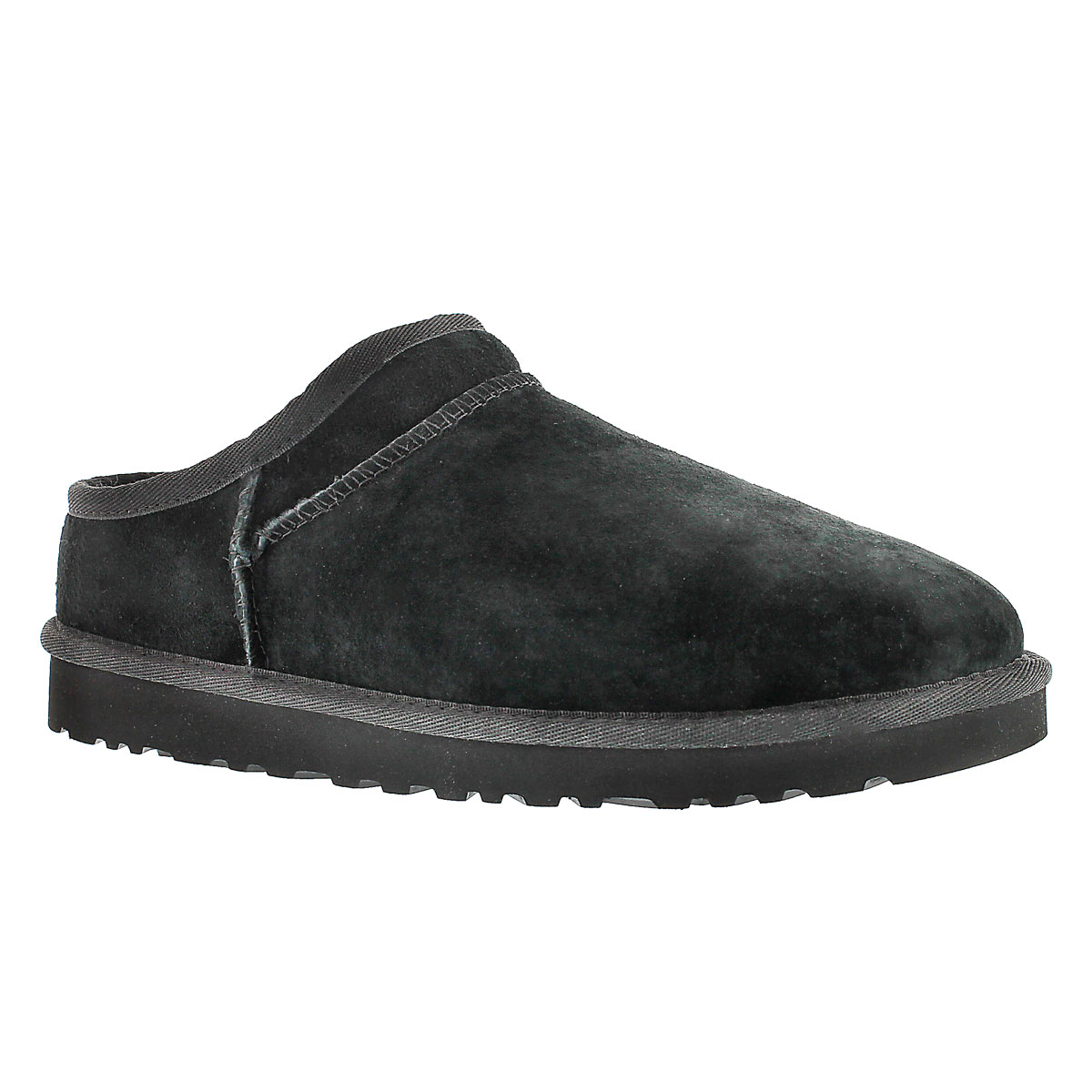 Pantoufles peau mouton Classic noir, fem