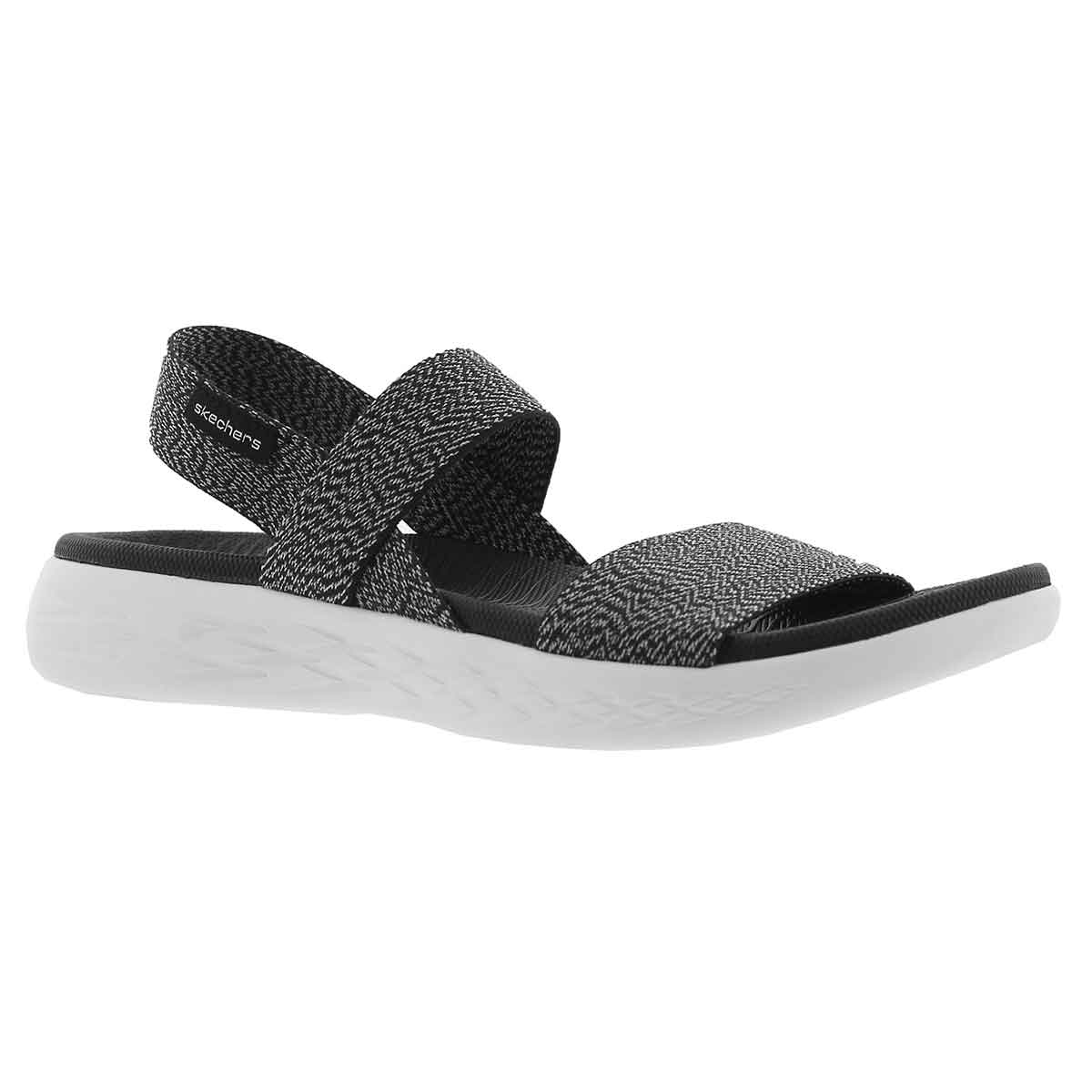 Women's ON THE GO IDEAL bk/wht sport sandals