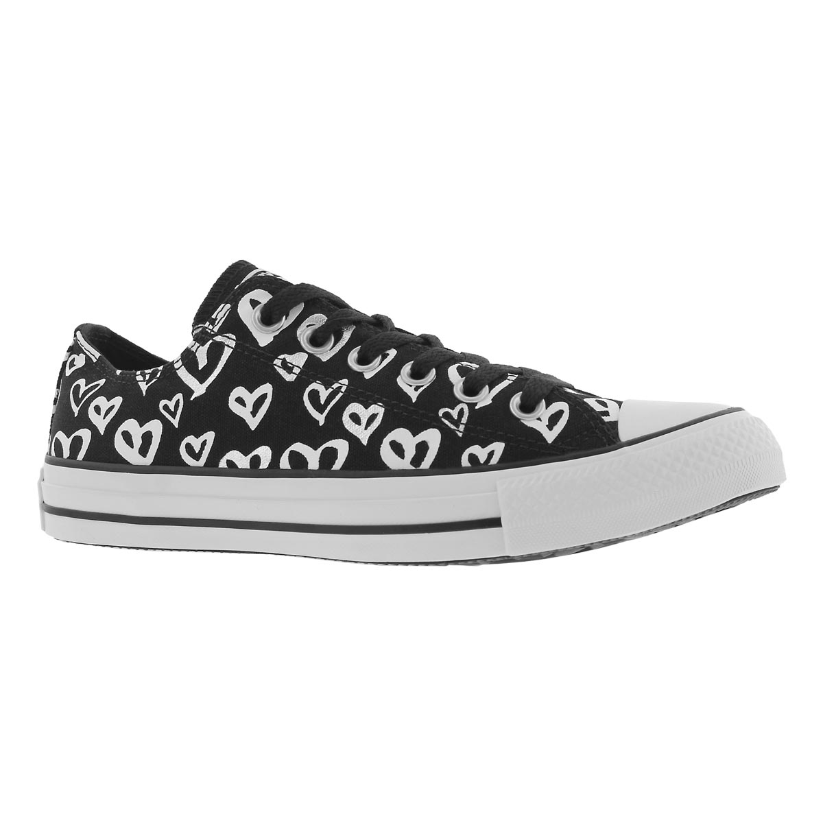 Lds CTAS Bleeding Love Ox blk/slvr snkr