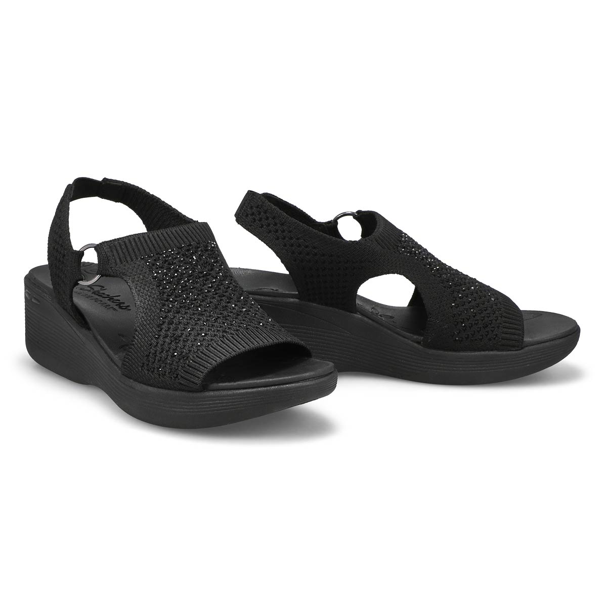Womens Pier-Lite Slip-Ins Wedge Casual Sandal - Black