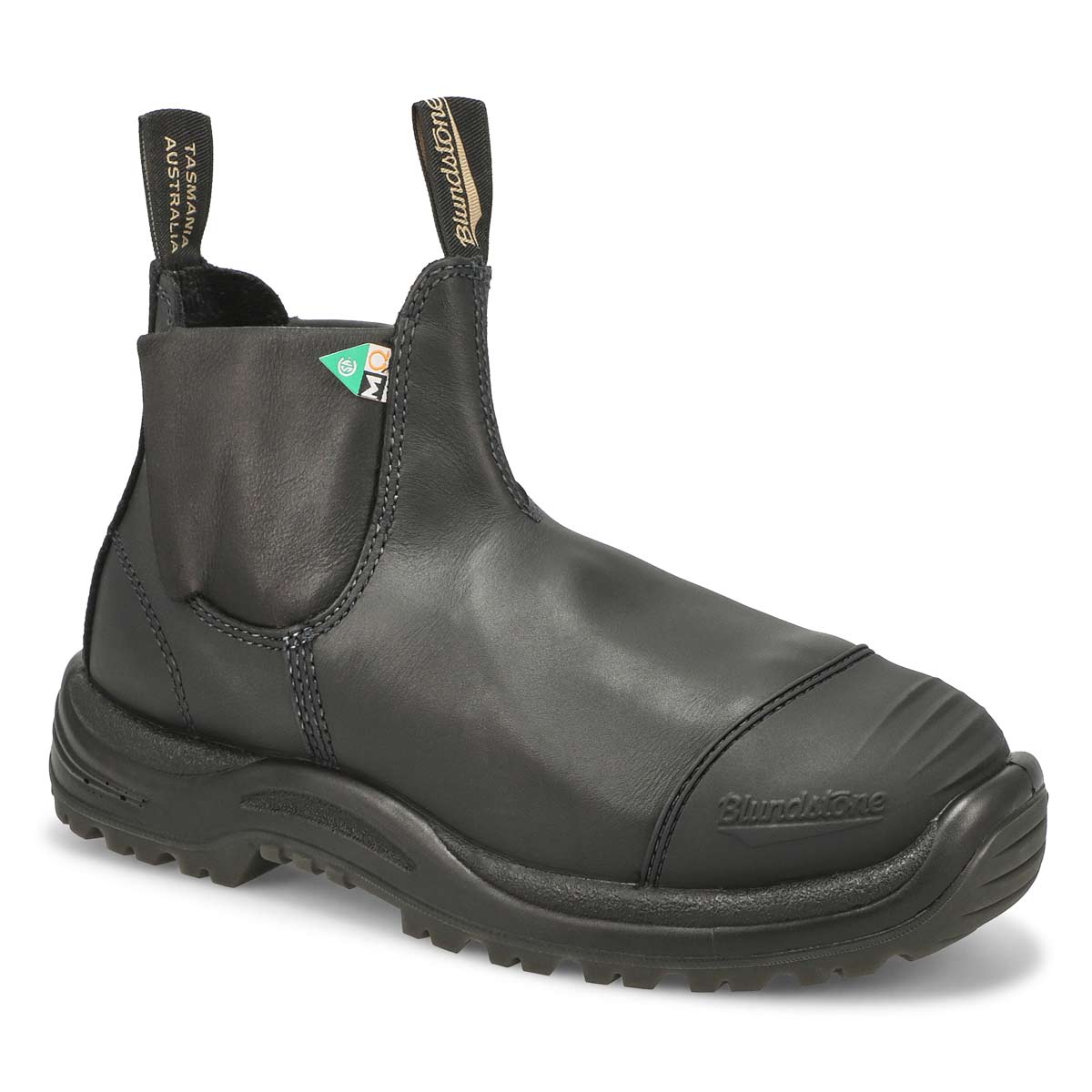 black pull up work boots