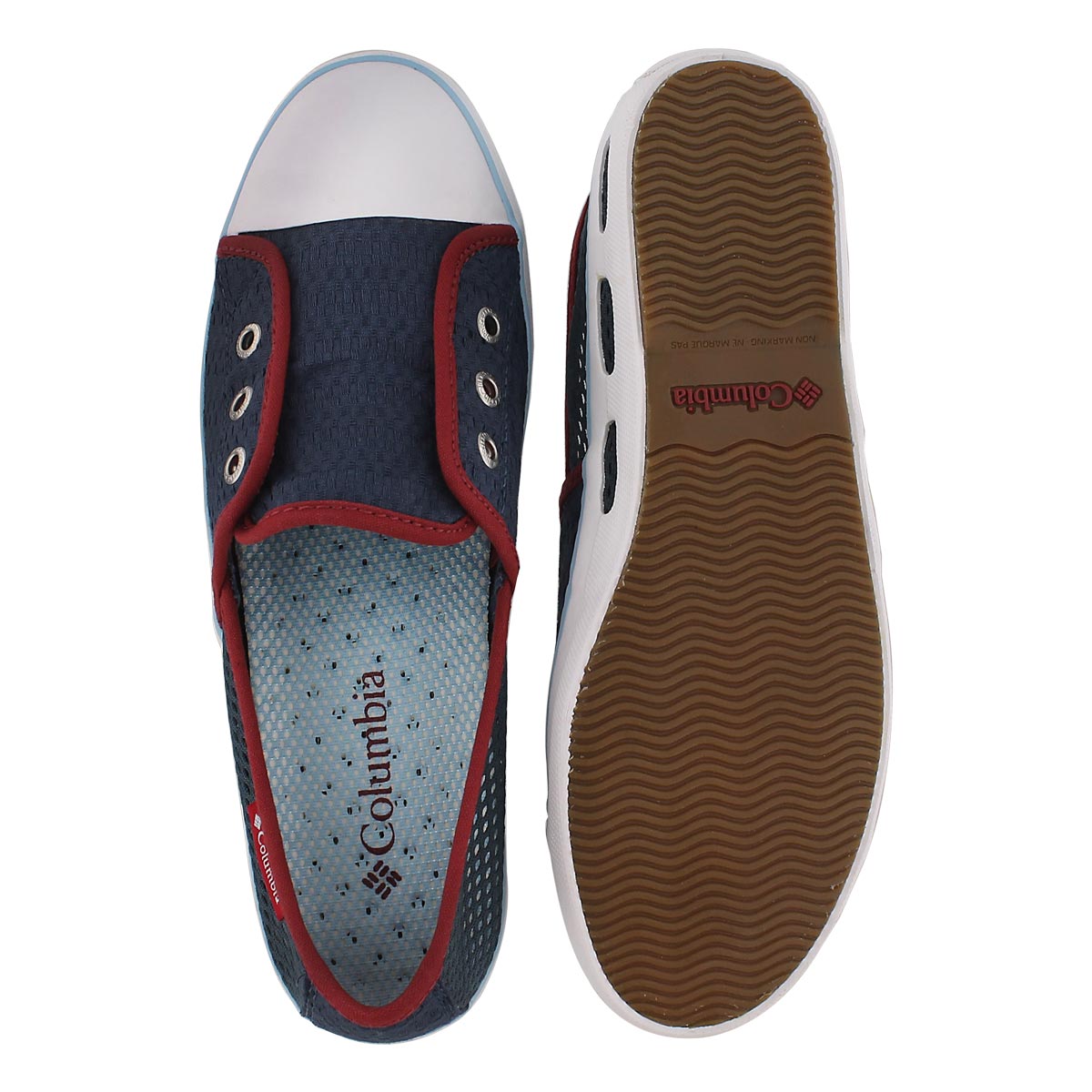 Lds Vulc N Vent Bombie blue slip on