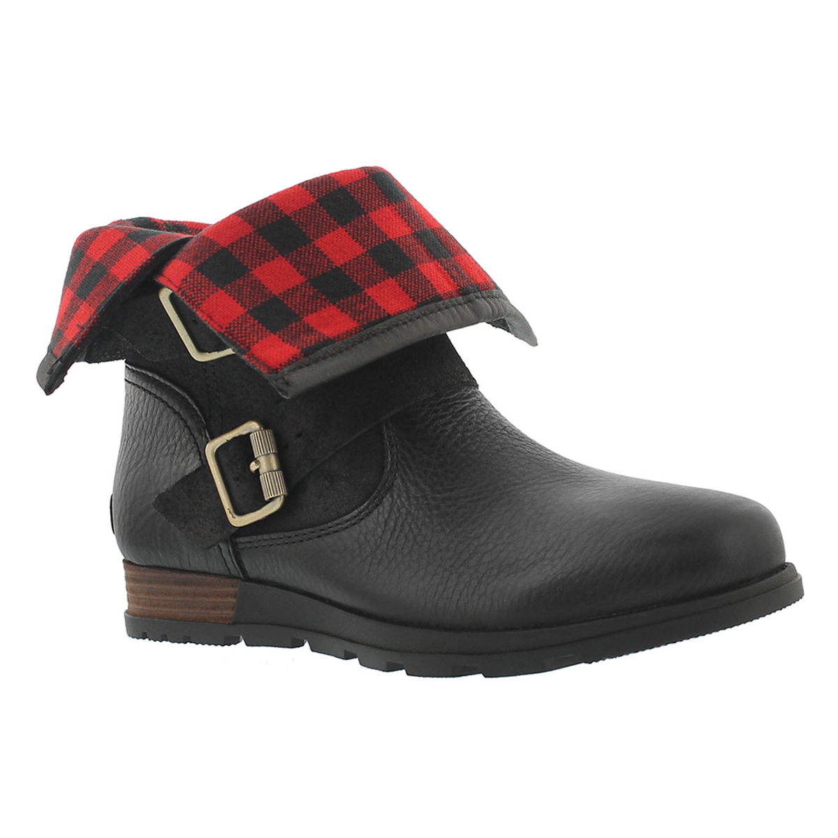 Women's MAJOR MOTO black fold down ankle boots