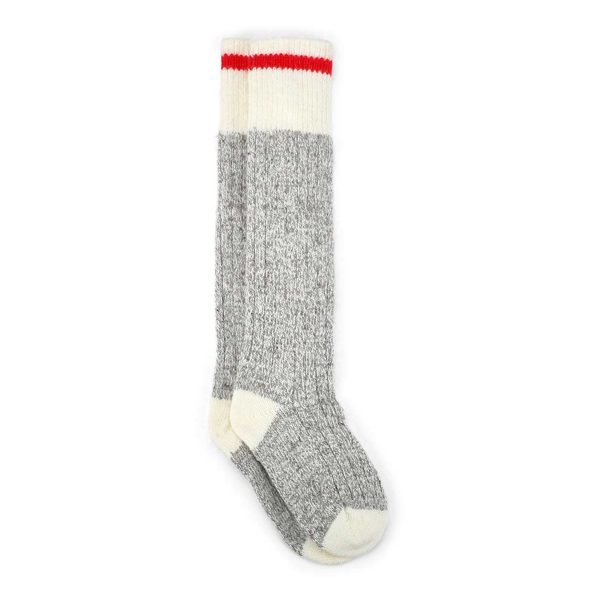 Lds Duray grey/wht wool blend tall sock