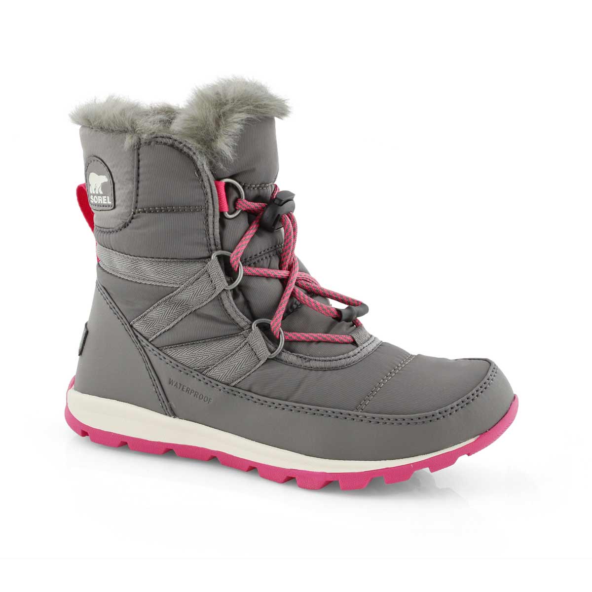Grls Whitney Short Lace qry/pk snow boot