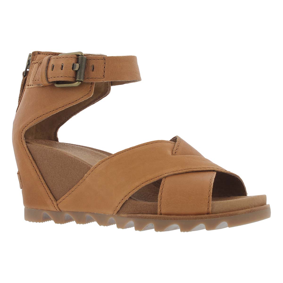 Women's JOANIE II camel brown wedge sandals