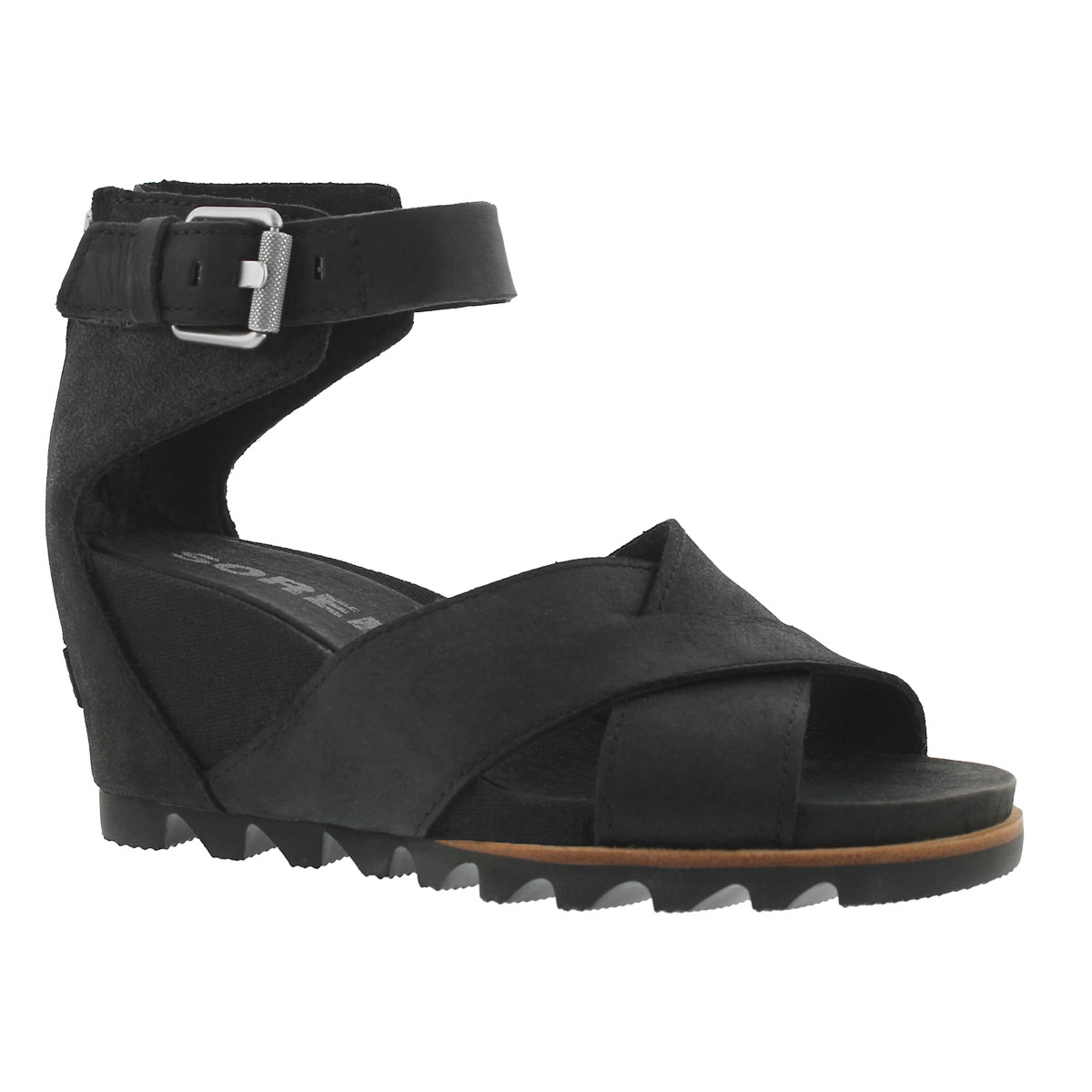 Women's JOANIE II black wedge sandals